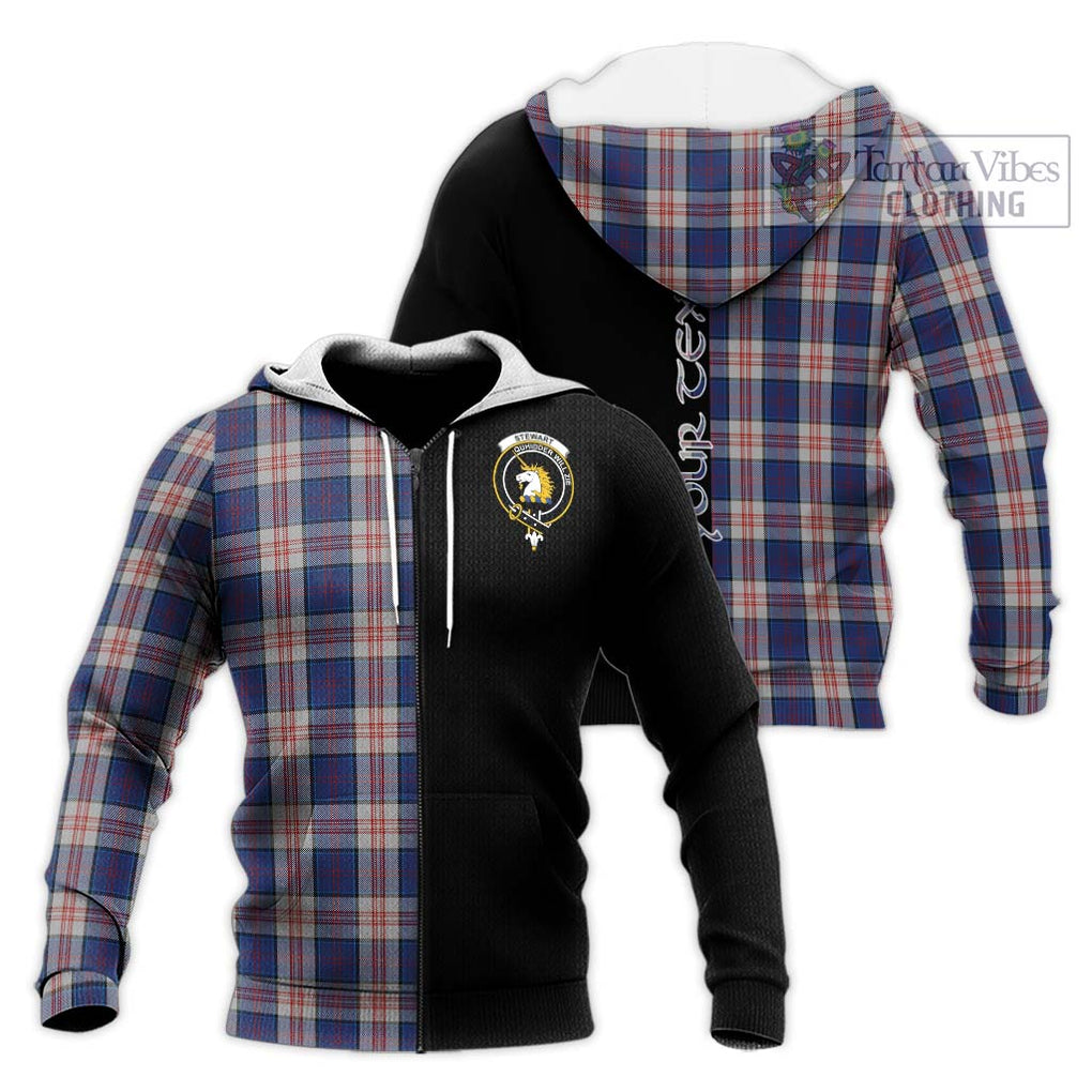 Stewart of Appin Hunting Dress Tartan Knitted Hoodie with Family Crest and Half Of Me Style Unisex Knitted Zip Hoodie - Tartanvibesclothing Shop