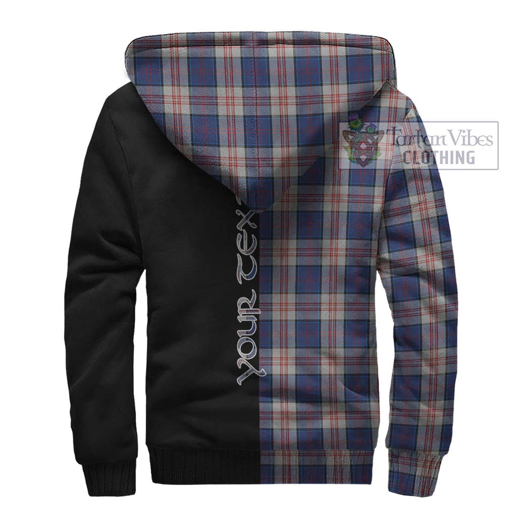 Stewart of Appin Hunting Dress Tartan Sherpa Hoodie with Family Crest and Half Of Me Style - Tartanvibesclothing Shop