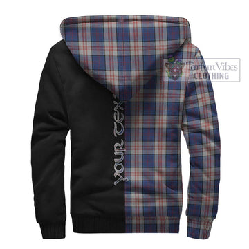 Stewart of Appin Hunting Dress Tartan Sherpa Hoodie with Family Crest and Half Of Me Style