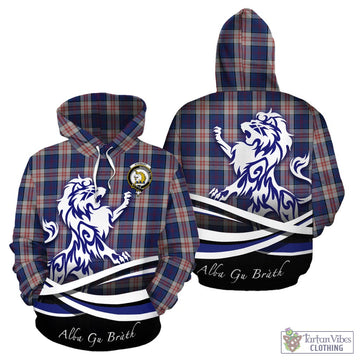 Stewart of Appin Hunting Dress Tartan Hoodie with Alba Gu Brath Regal Lion Emblem