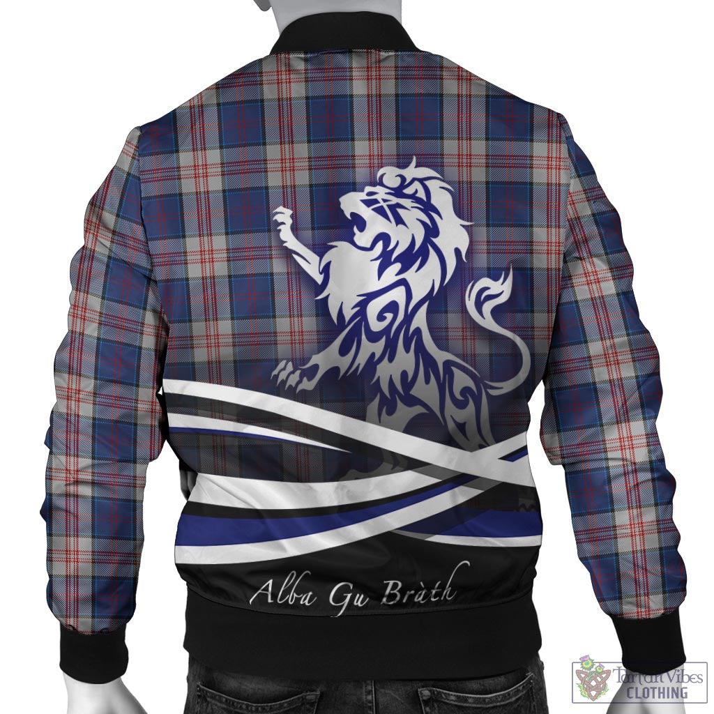 Tartan Vibes Clothing Stewart of Appin Hunting Dress Tartan Bomber Jacket with Alba Gu Brath Regal Lion Emblem