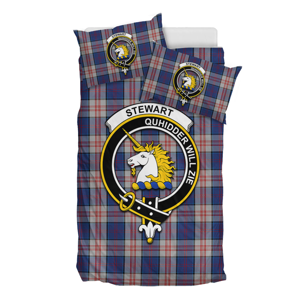 Stewart of Appin Hunting Dress Tartan Bedding Set with Family Crest - Tartan Vibes Clothing