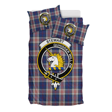 Stewart of Appin Hunting Dress Tartan Bedding Set with Family Crest