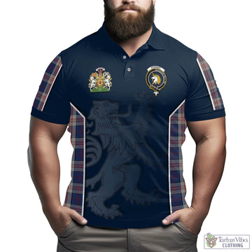 Stewart of Appin Hunting Dress Tartan Men's Polo Shirt with Family Crest and Lion Rampant Vibes Sport Style