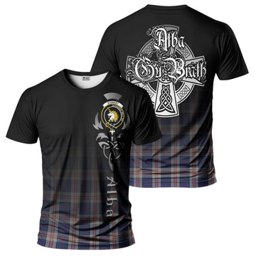 Stewart of Appin Hunting Dress Tartan T-Shirt Featuring Alba Gu Brath Family Crest Celtic Inspired