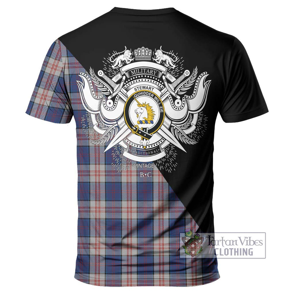 Stewart of Appin Hunting Dress Tartan T-Shirt with Family Crest and Military Logo Style - Tartanvibesclothing Shop