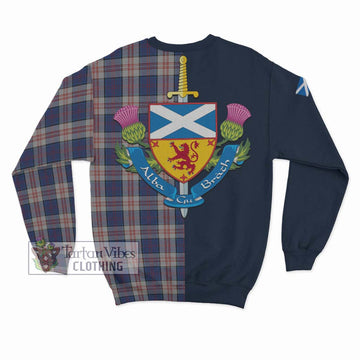 Stewart of Appin Hunting Dress Tartan Sweatshirt Alba with Scottish Lion Royal Arm Half Style