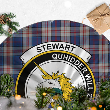 Stewart of Appin Hunting Dress Tartan Christmas Tree Skirt with Family Crest