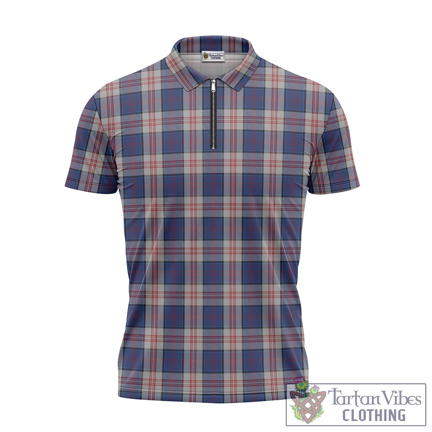 Tartan Vibes Clothing Stewart of Appin Hunting Dress Tartan Zipper Polo Shirt