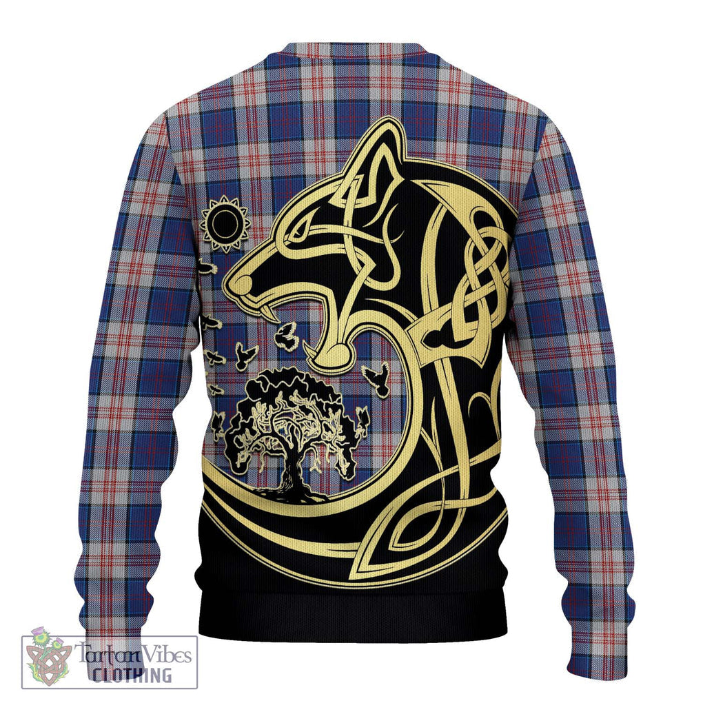 Stewart of Appin Hunting Dress Tartan Knitted Sweater with Family Crest Celtic Wolf Style - Tartan Vibes Clothing