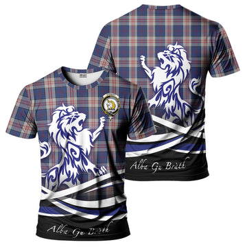 Stewart of Appin Hunting Dress Tartan T-Shirt with Alba Gu Brath Regal Lion Emblem