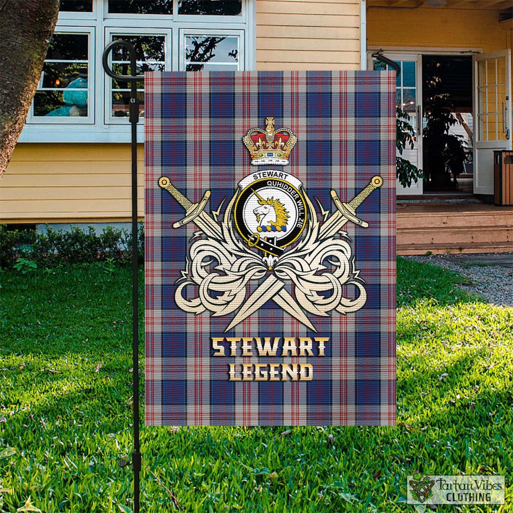 Tartan Vibes Clothing Stewart of Appin Hunting Dress Tartan Flag with Clan Crest and the Golden Sword of Courageous Legacy