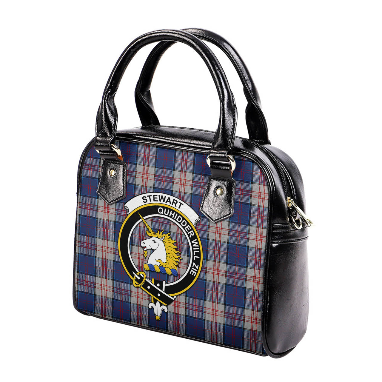 Stewart of Appin Hunting Dress Tartan Shoulder Handbags with Family Crest - Tartanvibesclothing