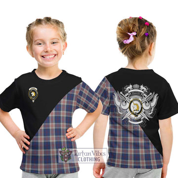 Stewart of Appin Hunting Dress Tartan Kid T-Shirt with Family Crest and Military Logo Style