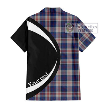 Stewart of Appin Hunting Dress Tartan Short Sleeve Button Up with Family Crest Circle Style