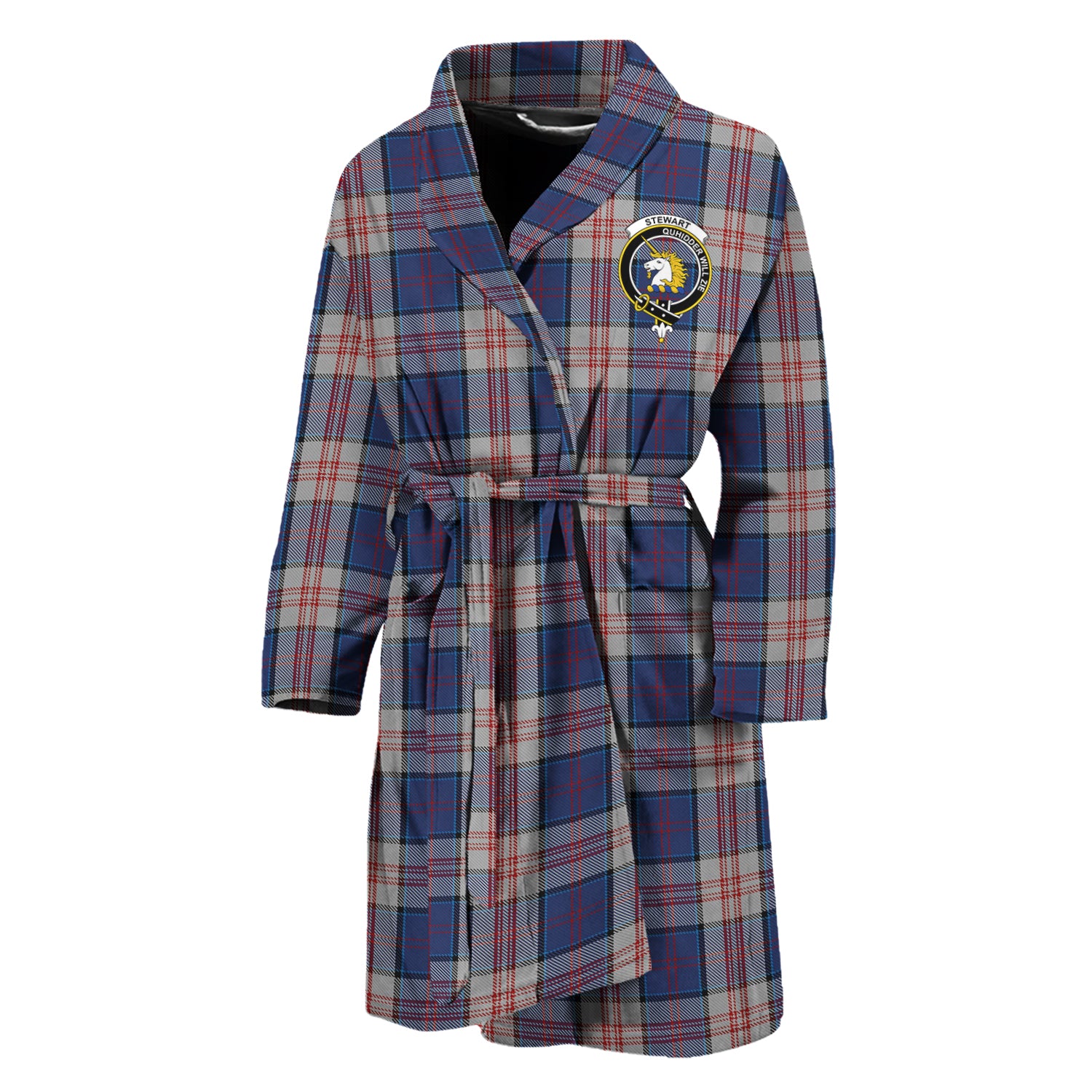 Stewart of Appin Hunting Dress Tartan Bathrobe with Family Crest Unisex M - Tartan Vibes Clothing