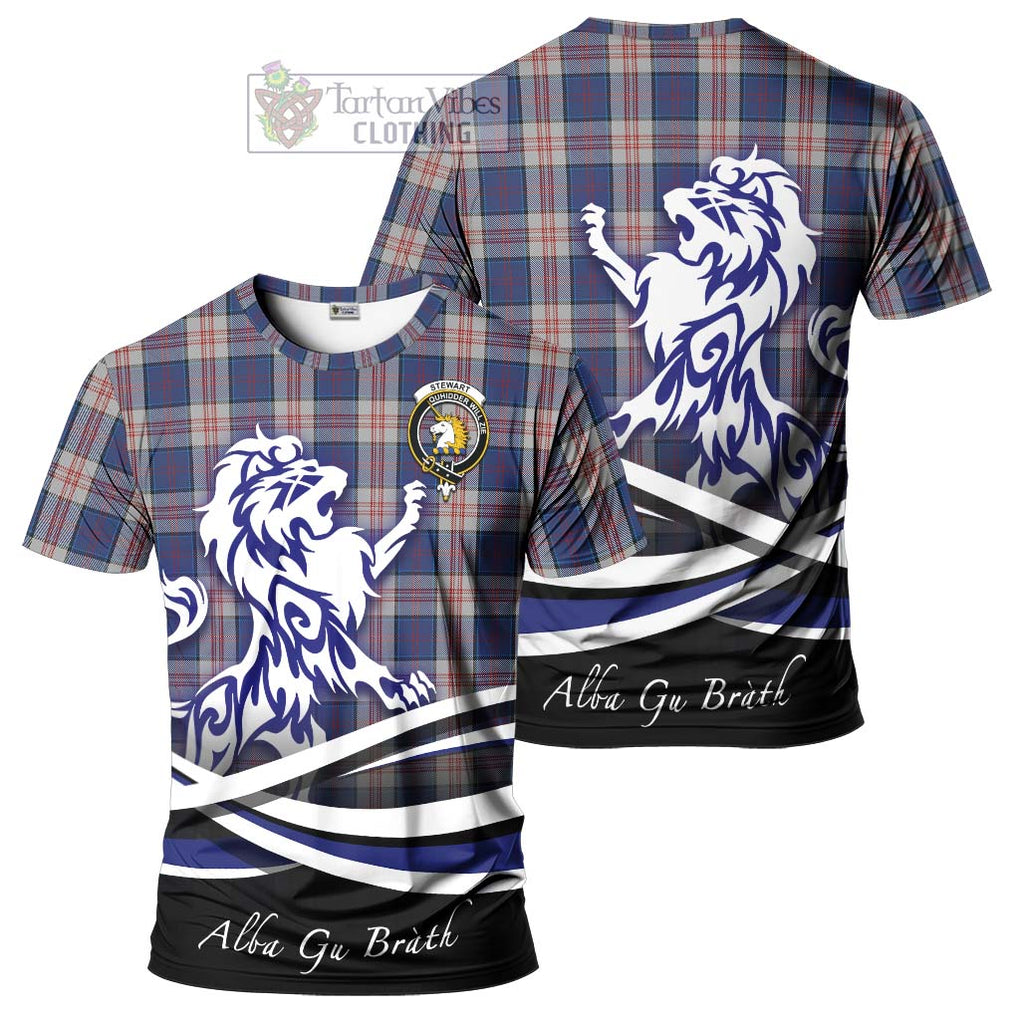 Tartan Vibes Clothing Stewart of Appin Hunting Dress Tartan Cotton T-shirt with Alba Gu Brath Regal Lion Emblem