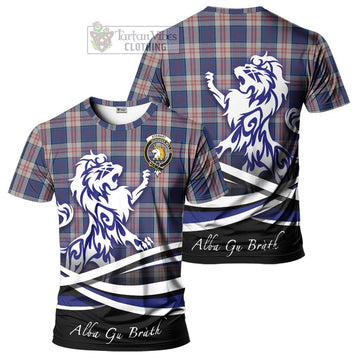 Stewart of Appin Hunting Dress Tartan Cotton T-shirt with Alba Gu Brath Regal Lion Emblem