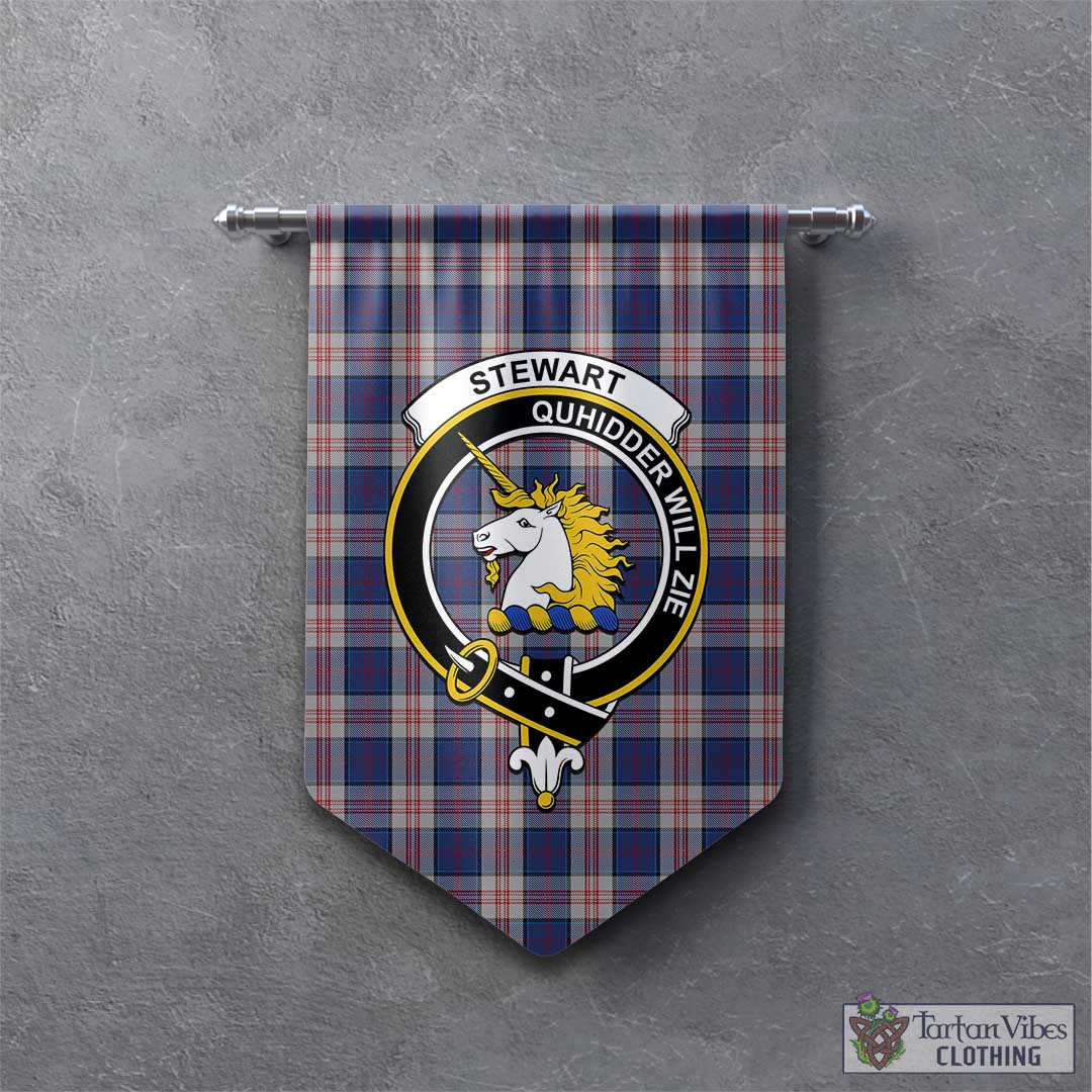 Tartan Vibes Clothing Stewart of Appin Hunting Dress Tartan Gonfalon, Tartan Banner with Family Crest