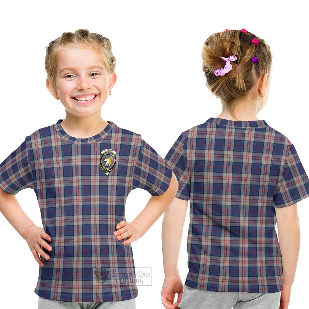 Stewart of Appin Hunting Dress Tartan Kid T-Shirt with Family Crest - Tartanvibesclothing Shop