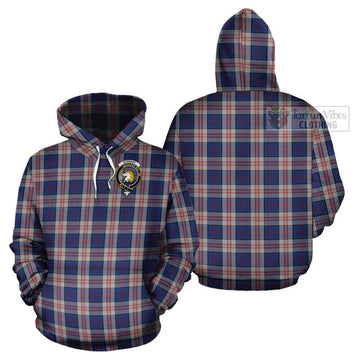 Stewart of Appin Hunting Dress Tartan Cotton Hoodie with Family Crest