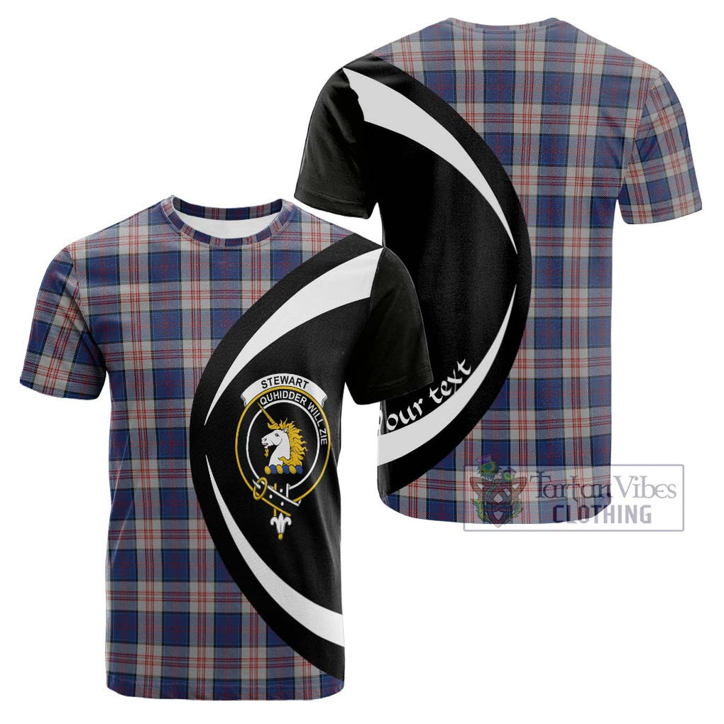 Tartan Vibes Clothing Stewart of Appin Hunting Dress Tartan Cotton T-shirt with Family Crest Circle Style