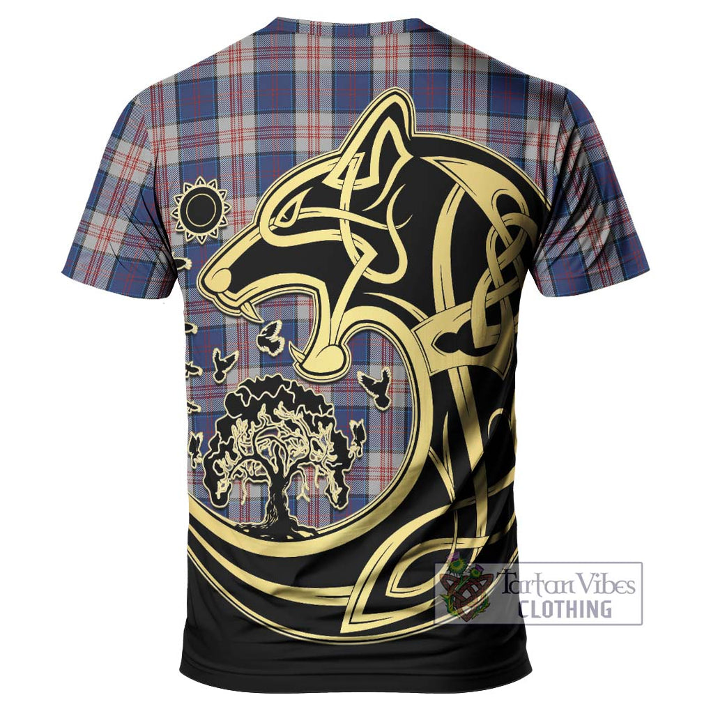 Stewart of Appin Hunting Dress Tartan T-Shirt with Family Crest Celtic Wolf Style - Tartan Vibes Clothing