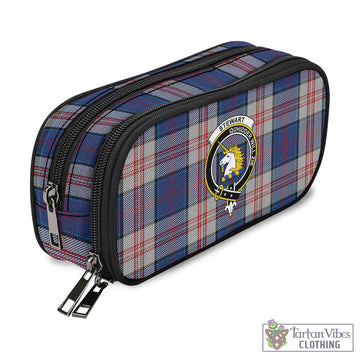 Stewart of Appin Hunting Dress Tartan Pen and Pencil Case with Family Crest