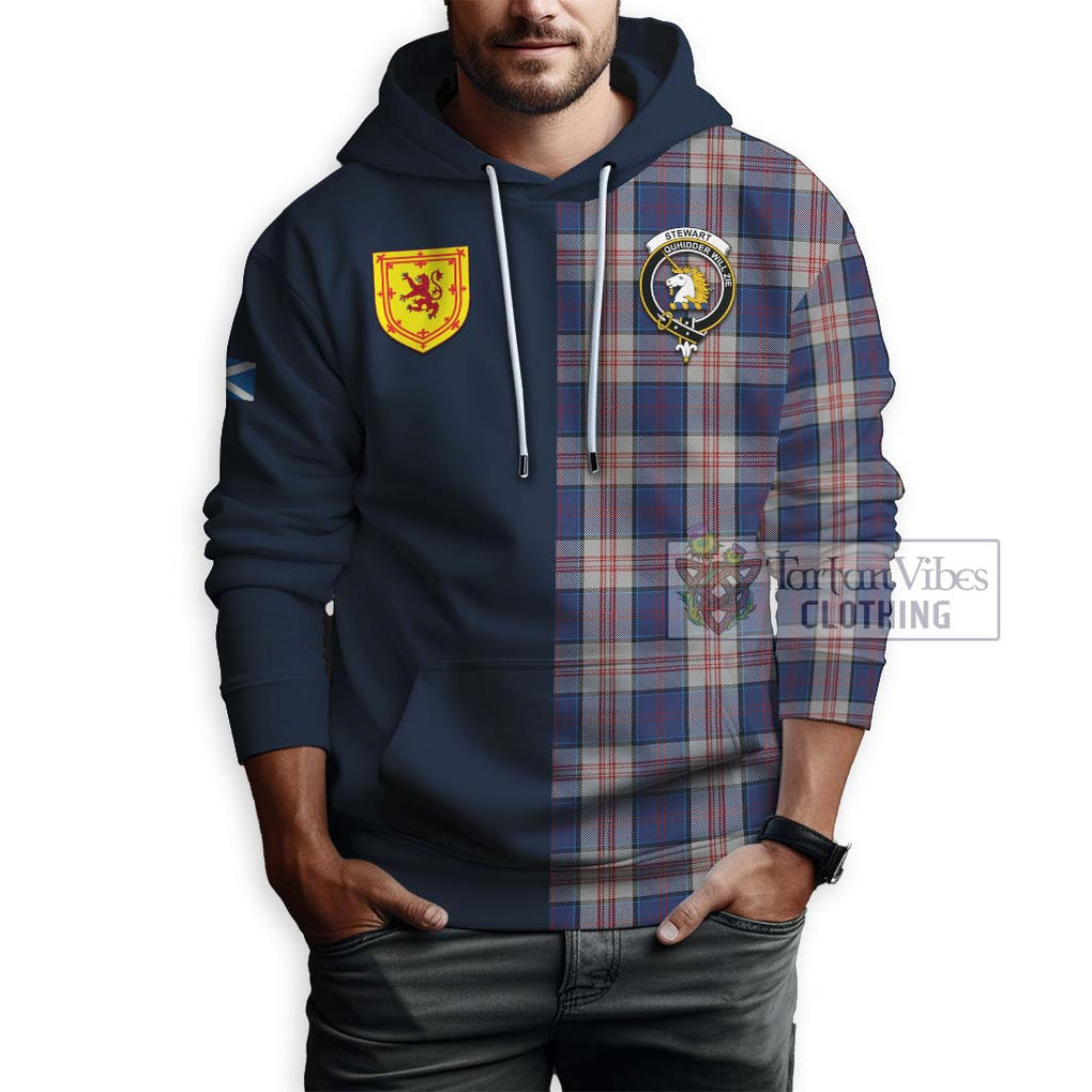 Tartan Vibes Clothing Stewart of Appin Hunting Dress Tartan Hoodie with Scottish Lion Royal Arm Half Style