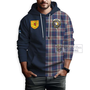 Stewart of Appin Hunting Dress Tartan Hoodie Alba with Scottish Lion Royal Arm Half Style