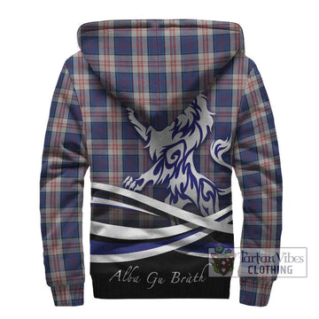 Stewart of Appin Hunting Dress Tartan Sherpa Hoodie with Alba Gu Brath Regal Lion Emblem