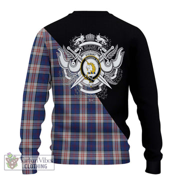 Stewart of Appin Hunting Dress Tartan Ugly Sweater with Family Crest and Military Logo Style