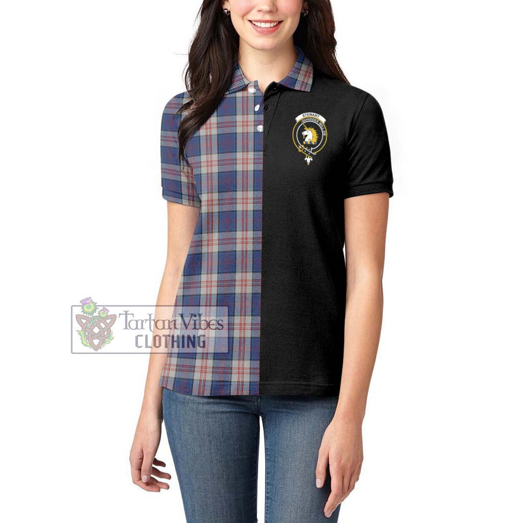 Stewart of Appin Hunting Dress Tartan Women's Polo Shirt with Family Crest and Half Of Me Style - Tartanvibesclothing Shop