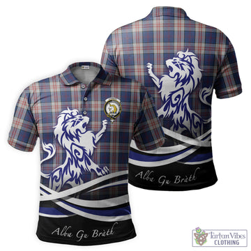 Stewart of Appin Hunting Dress Tartan Polo Shirt with Alba Gu Brath Regal Lion Emblem