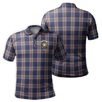 Stewart of Appin Hunting Dress Tartan Men's Polo Shirt with Family Crest