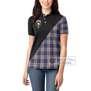 Stewart of Appin Hunting Dress Tartan Women's Polo Shirt with Family Crest and Military Logo Style