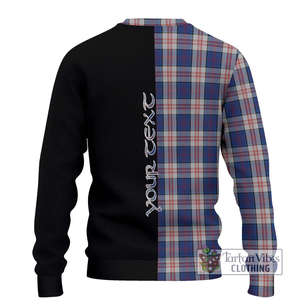 Stewart of Appin Hunting Dress Tartan Knitted Sweater with Family Crest and Half Of Me Style - Tartanvibesclothing Shop