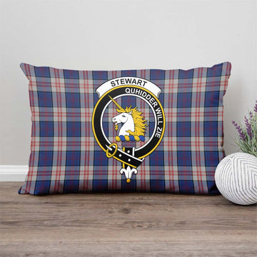 Stewart of Appin Hunting Dress Tartan Pillow Cover with Family Crest