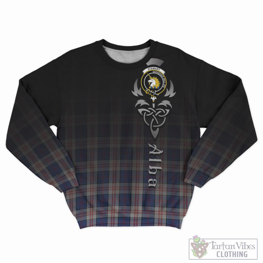 Tartan Vibes Clothing Stewart of Appin Hunting Dress Tartan Sweatshirt Featuring Alba Gu Brath Family Crest Celtic Inspired