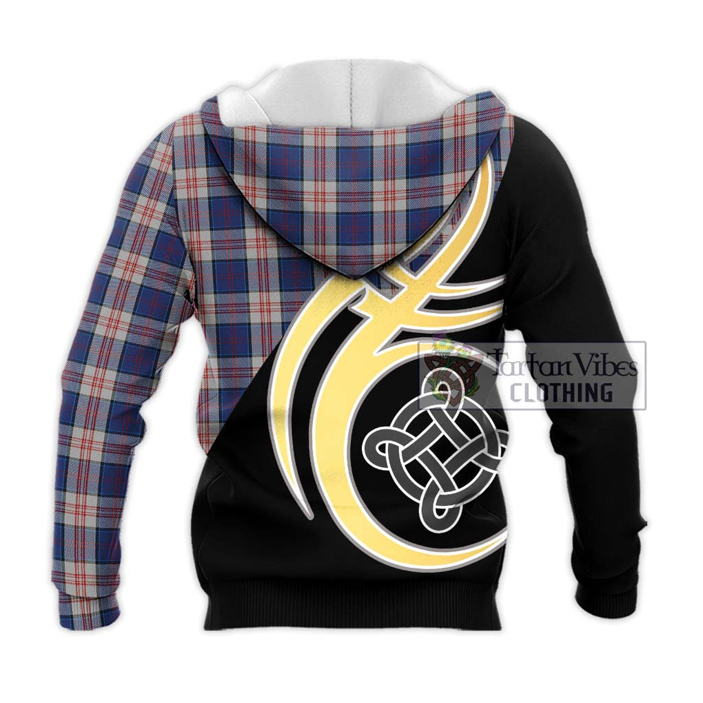 Stewart of Appin Hunting Dress Tartan Knitted Hoodie with Family Crest and Celtic Symbol Style - Tartan Vibes Clothing