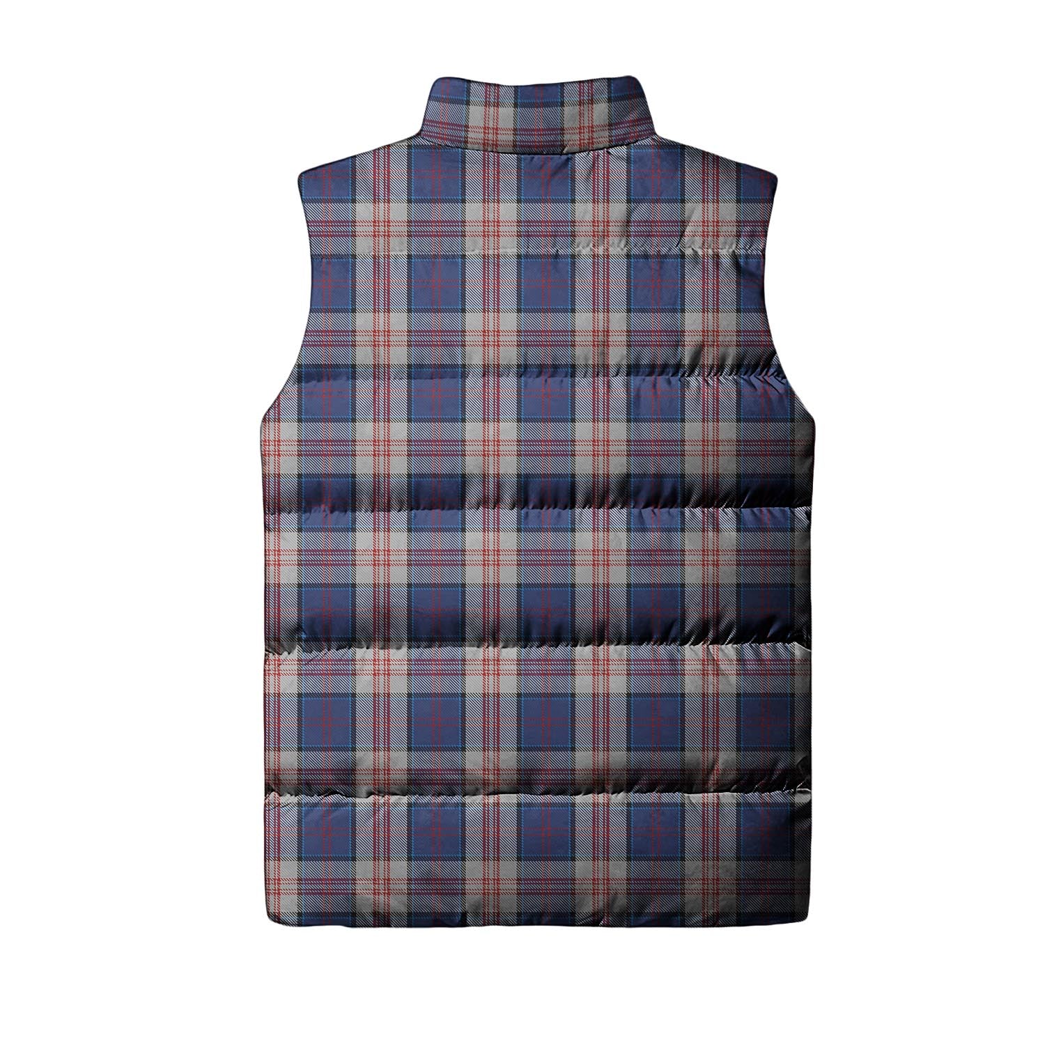 Stewart of Appin Hunting Dress Tartan Sleeveless Puffer Jacket with Family Crest - Tartanvibesclothing