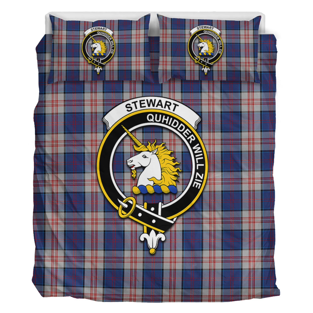 Stewart of Appin Hunting Dress Tartan Bedding Set with Family Crest - Tartan Vibes Clothing