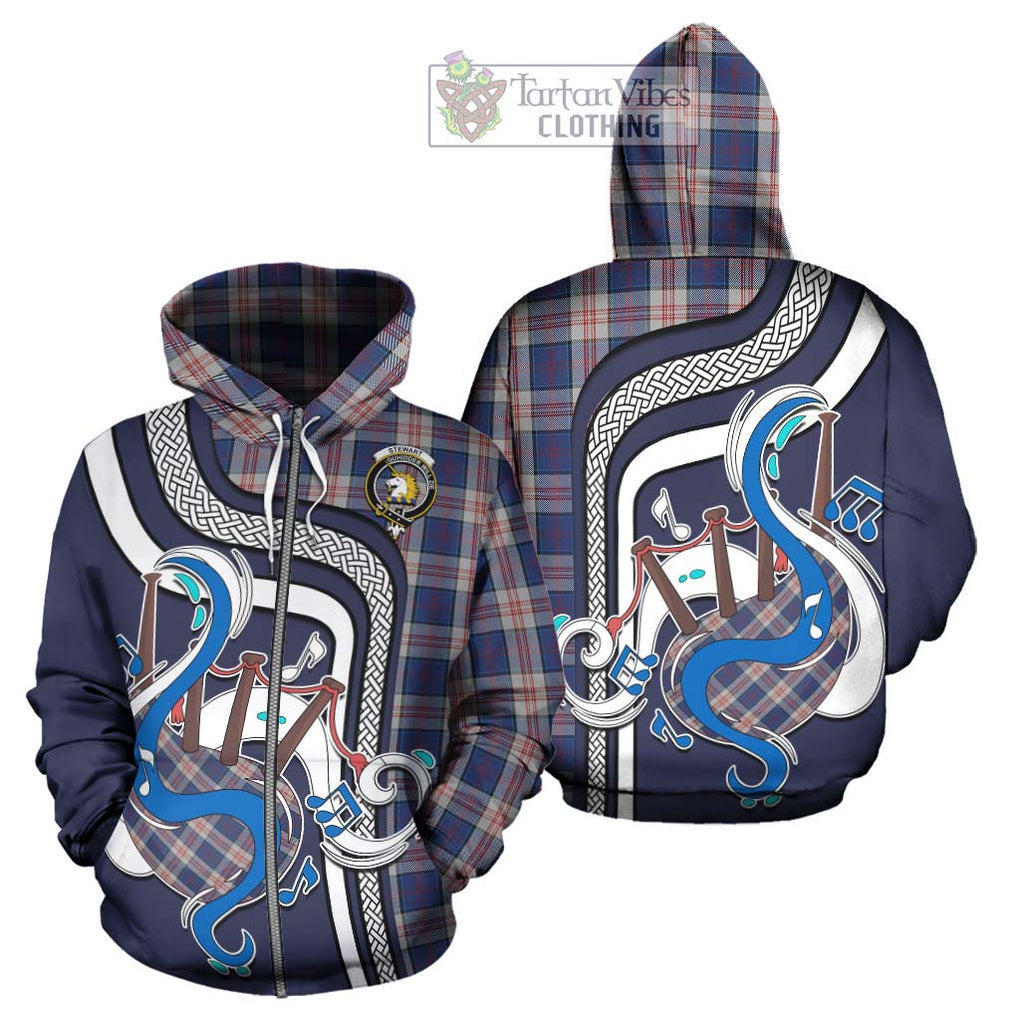 Stewart of Appin Hunting Dress Tartan Hoodie with Epic Bagpipe Style - Tartanvibesclothing Shop