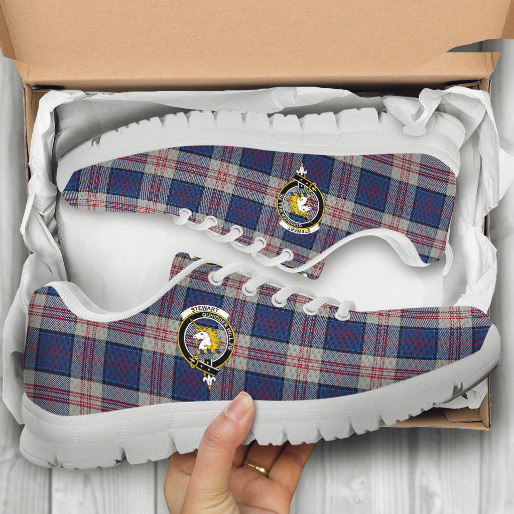 Stewart of Appin Hunting Dress Tartan Sneakers with Family Crest - Tartan Vibes Clothing