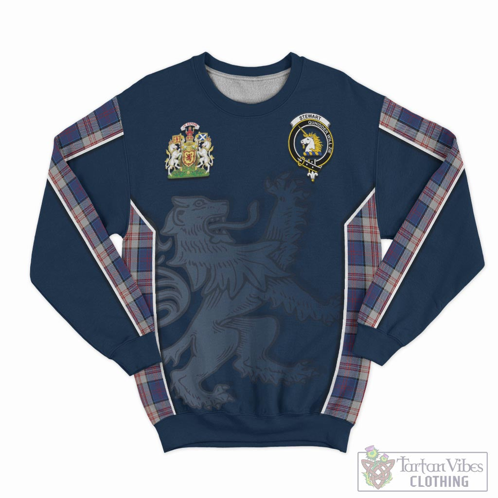 Tartan Vibes Clothing Stewart of Appin Hunting Dress Tartan Sweater with Family Crest and Lion Rampant Vibes Sport Style