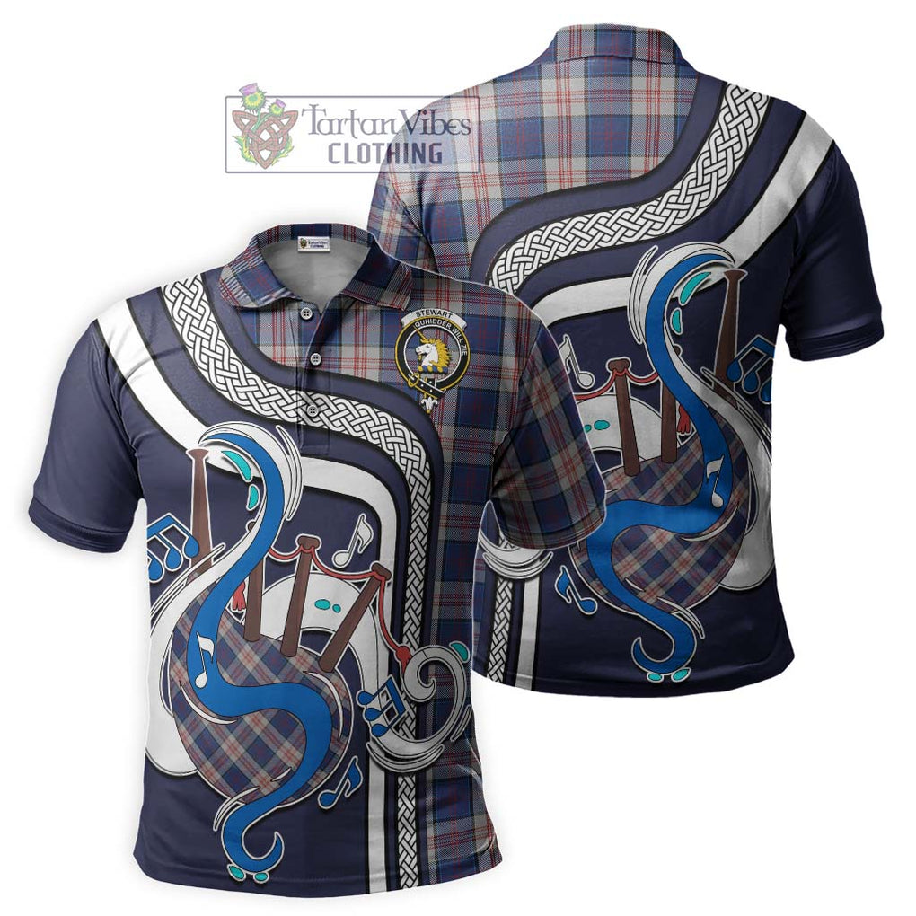 Tartan Vibes Clothing Stewart of Appin Hunting Dress Tartan Polo Shirt with Epic Bagpipe Style