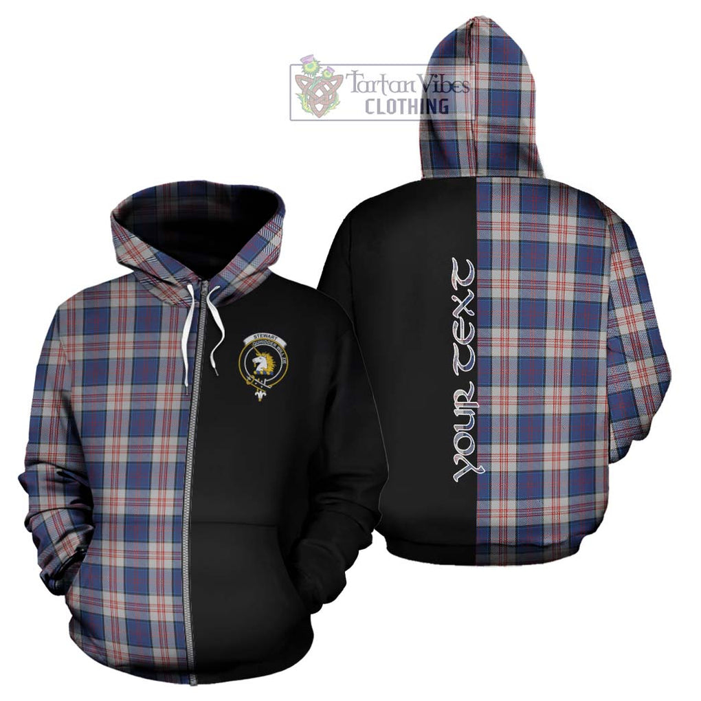 Stewart of Appin Hunting Dress Tartan Hoodie with Family Crest and Half Of Me Style - Tartanvibesclothing Shop