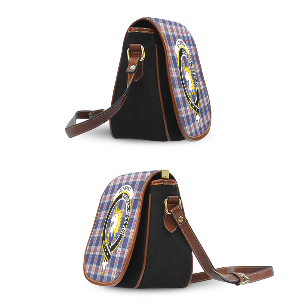 Stewart of Appin Hunting Dress Tartan Saddle Bag with Family Crest - Tartan Vibes Clothing