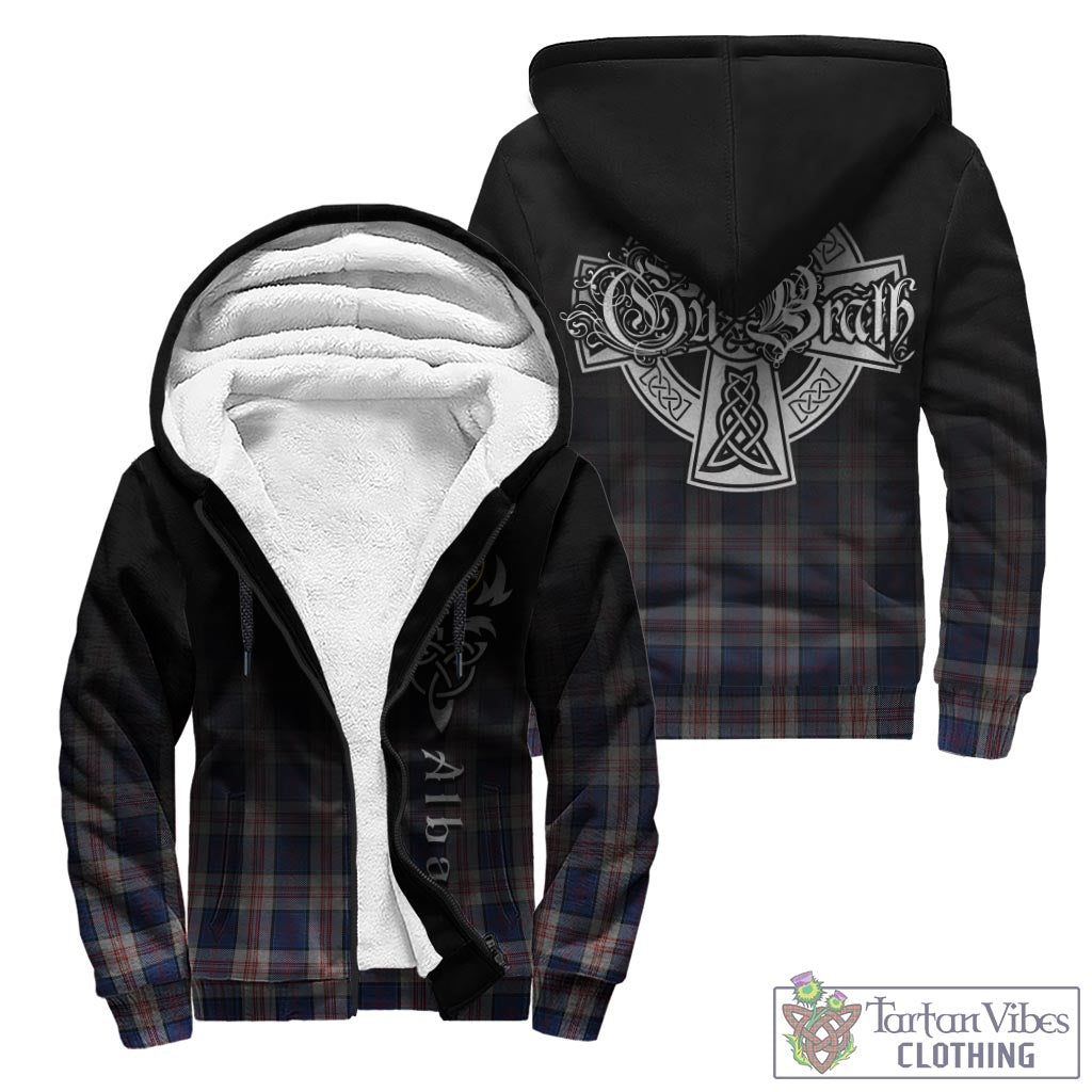 Tartan Vibes Clothing Stewart of Appin Hunting Dress Tartan Sherpa Hoodie Featuring Alba Gu Brath Family Crest Celtic Inspired