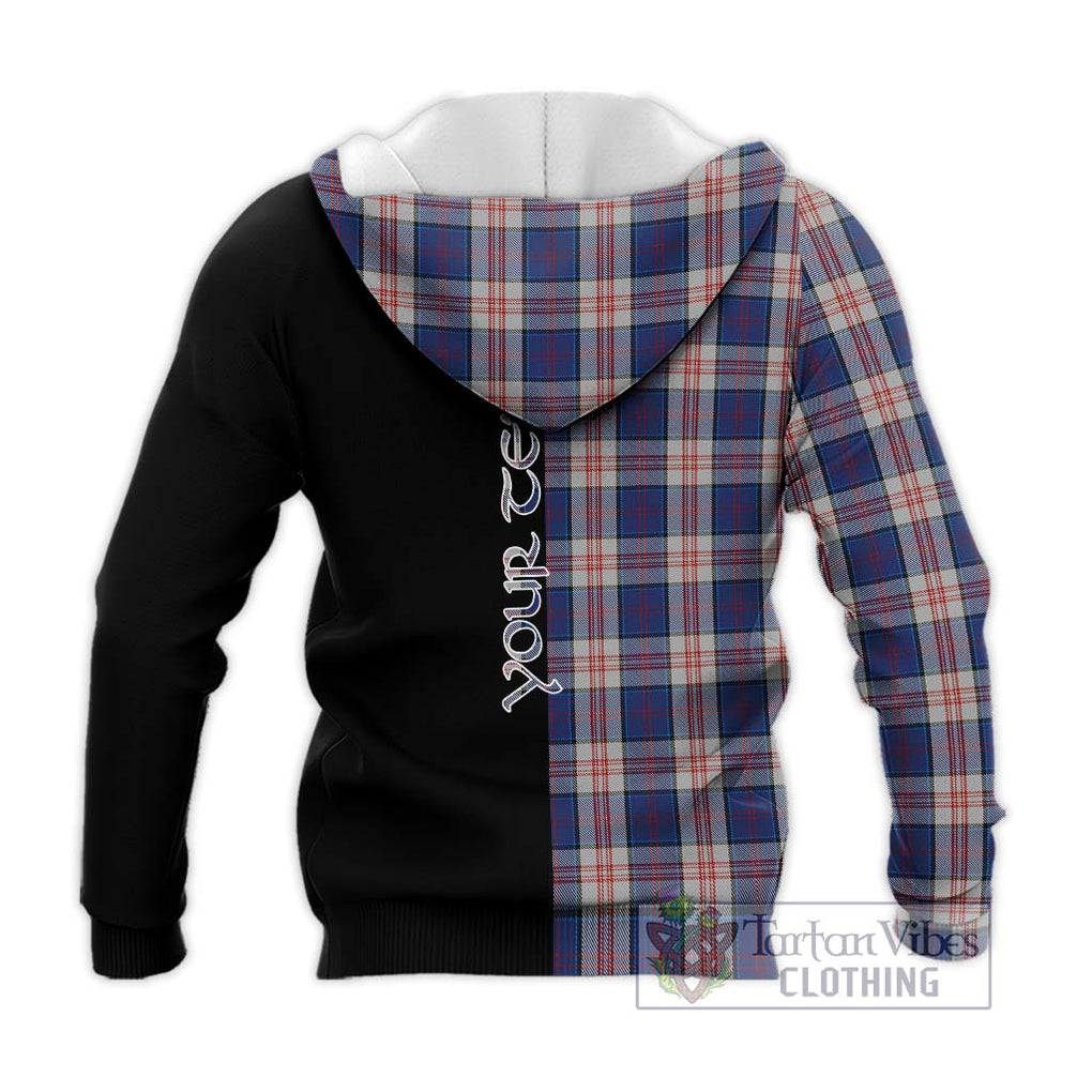 Stewart of Appin Hunting Dress Tartan Knitted Hoodie with Family Crest and Half Of Me Style - Tartanvibesclothing Shop